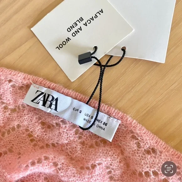 Zara alpaca wool pointelle knit tank pink - Picture 3 of 6